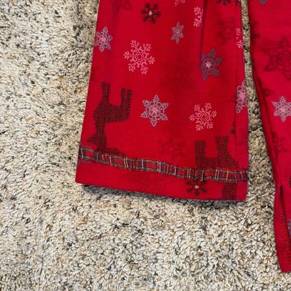 Karen Neuburger Women’s Pajama Set Red Reindeer Snowflake Print Petite Large - Picture 3 of 10